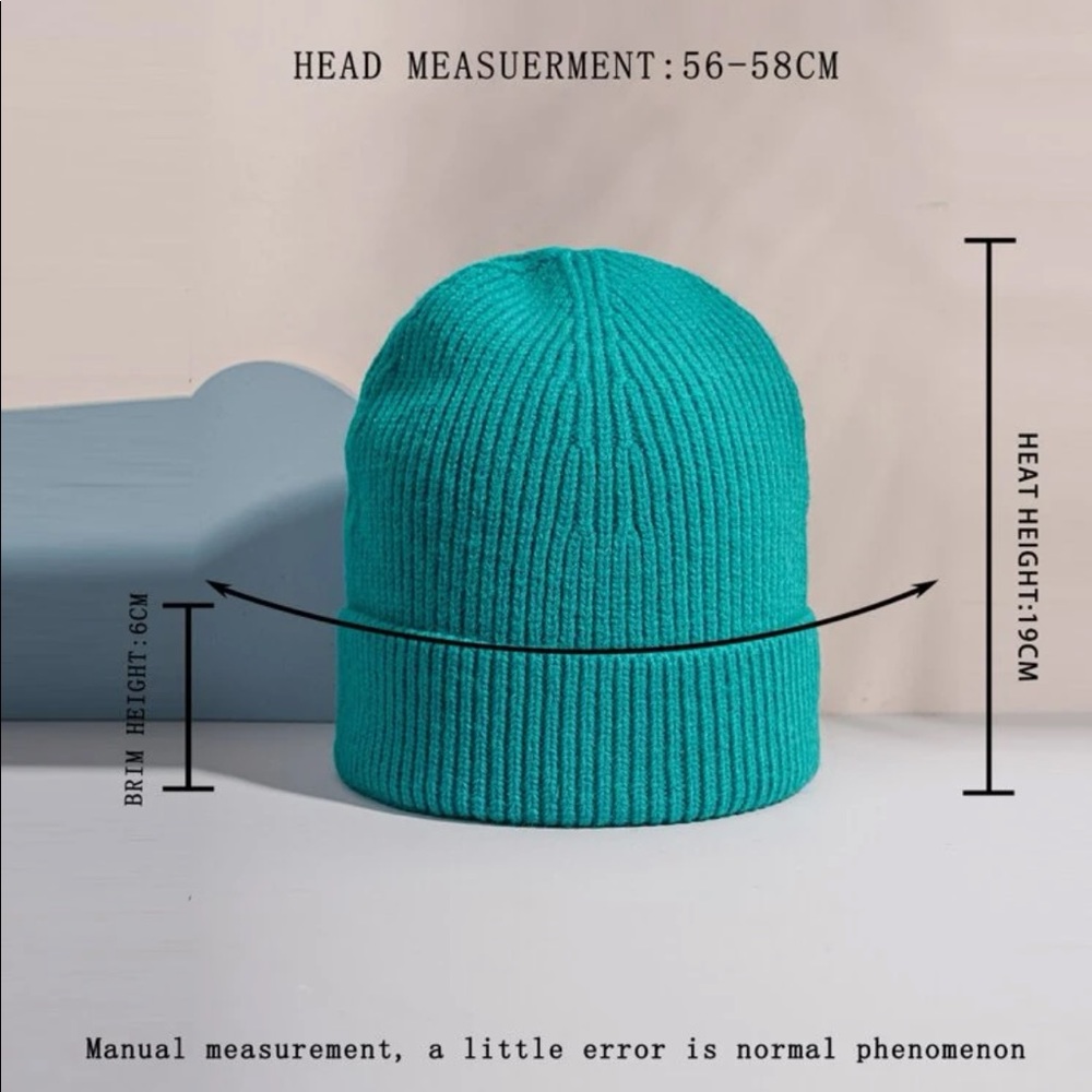 Chic Turquoise Beanie OS New - Picture 4 of 4